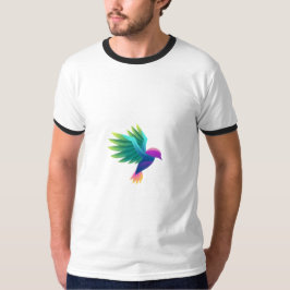Camiseta blanca con un gráfico colorido
