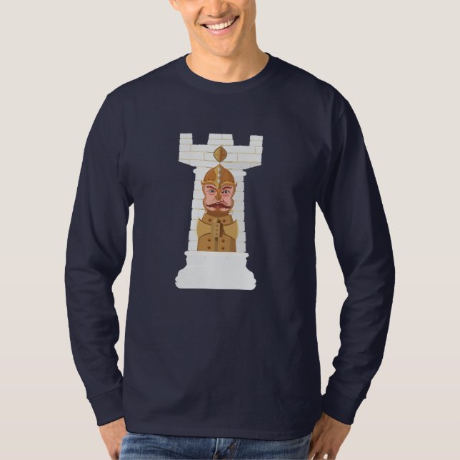 Camiseta blanca de ajedrez Rook (Anverso)