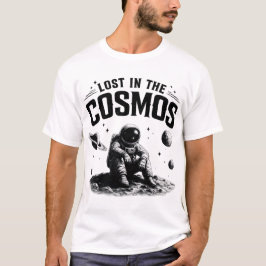 Camiseta blanca de astronauta Perdido en el Cosmos