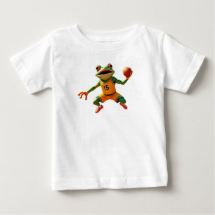 Camiseta blanca de Basketball Frog para bebé