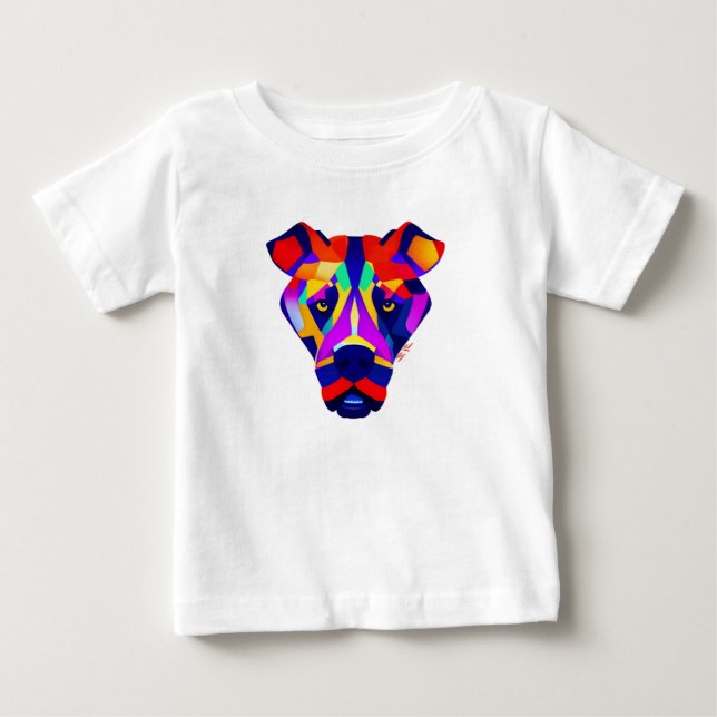 Camiseta blanca de bebé de Alexander's Dog (Anverso)
