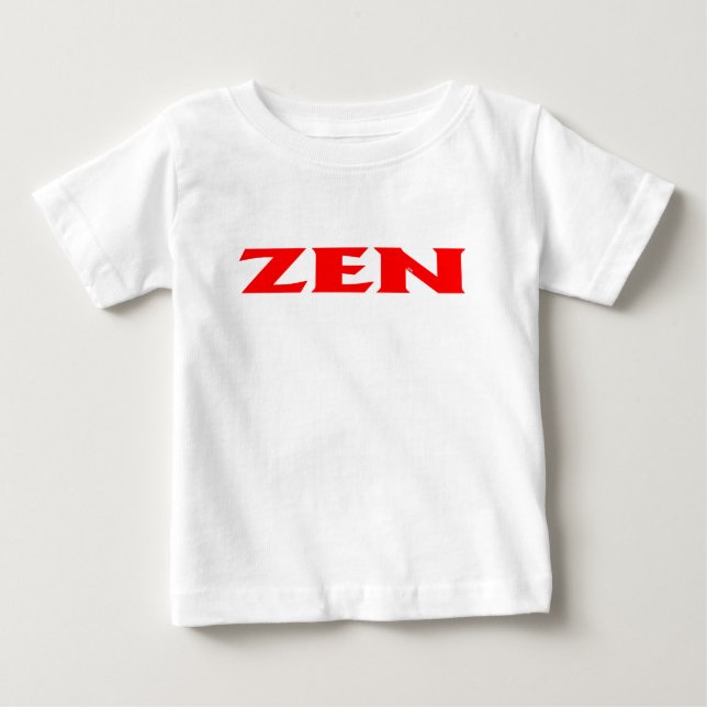 Camiseta blanca de bebé rojo Zen (Anverso)