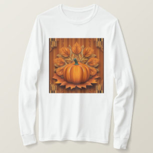 Camiseta blanca de calabaza de Naranja femenina