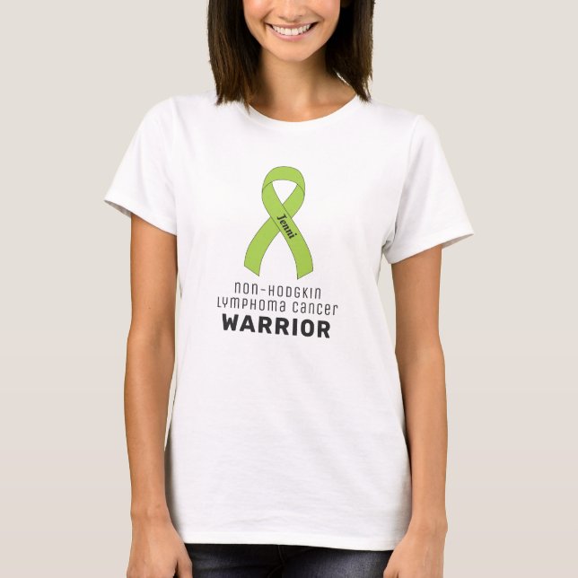 Camiseta blanca de cáncer de linfoma no Hodgkin (Anverso)
