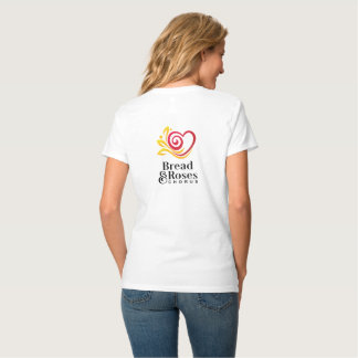 Camiseta blanca de cuello en V para mujer Bread & 