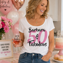 Camiseta blanca de cumpleaños personalizada 50 y f