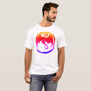 Camiseta blanca de hombre Neon Dragon