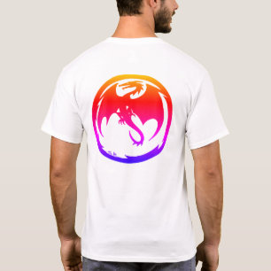Camiseta blanca de hombre Neon Dragon parte traser