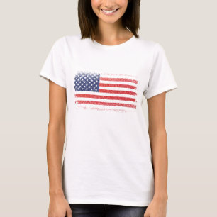 Camiseta blanca de la bandera estadounidense para 