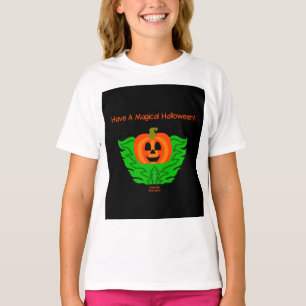 Camiseta blanca de la calabaza mágica de Halloween