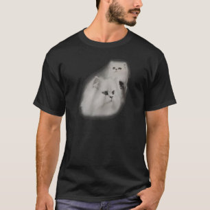 Camiseta blanca de la foto de la escuela del gato