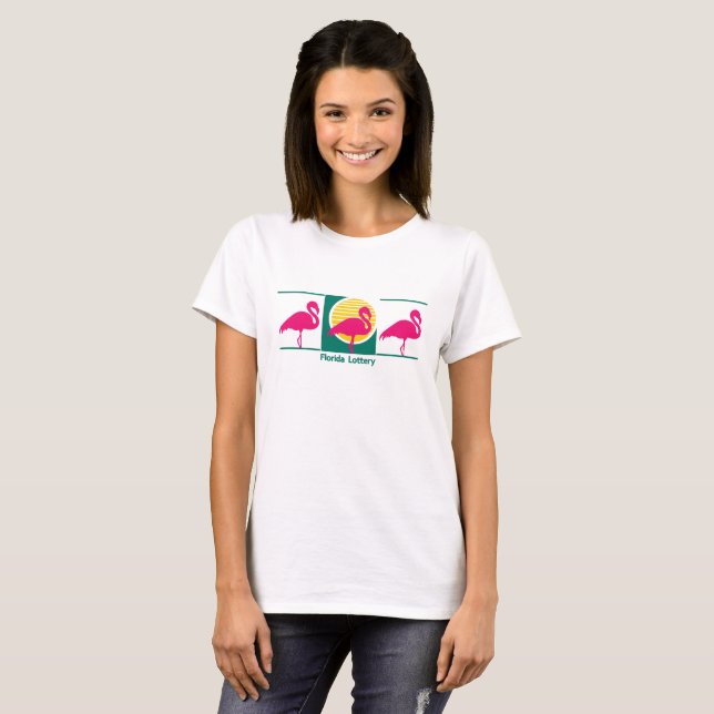 Camiseta blanca de la lotería de Florida (Anverso completo)