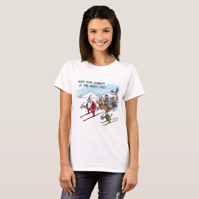 Camiseta blanca de la North Pole Rush Hour (Anverso completo)