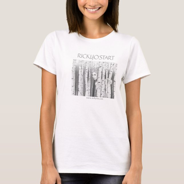 Camiseta blanca de las mujeres Chicas del bosque M (Anverso)
