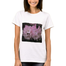 Camiseta blanca de las mujeres con elegantes flore