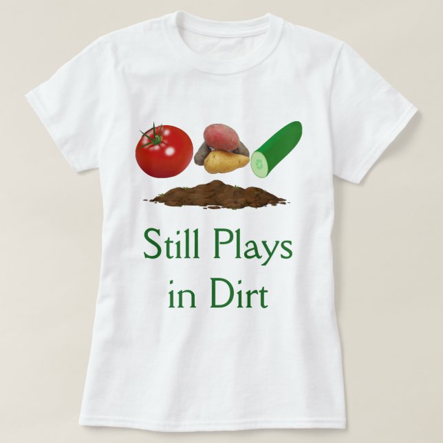 Camiseta blanca de las verduras del jardín y de (Diseño del anverso)