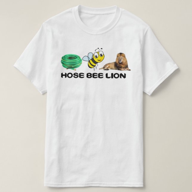 Camiseta Blanca De León De Abeja (Diseño del anverso)
