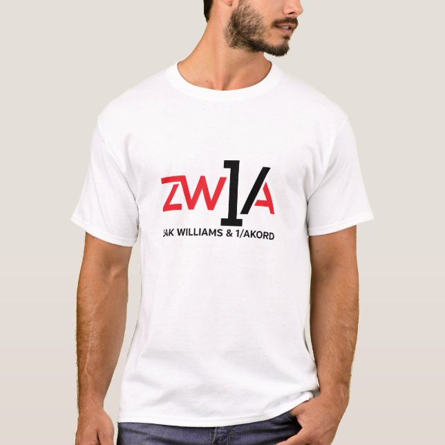 Camiseta blanca de los hombres Zak Williams y 1/Ak (Anverso)