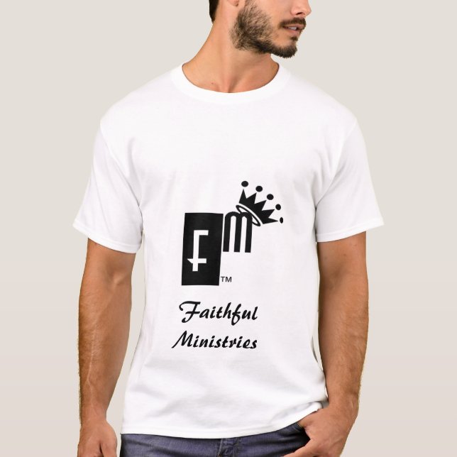 Camiseta blanca de los ministerios fieles (Anverso)
