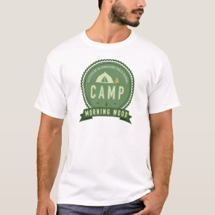 Camiseta blanca DE MADERA de la MAÑANA del CAMPO