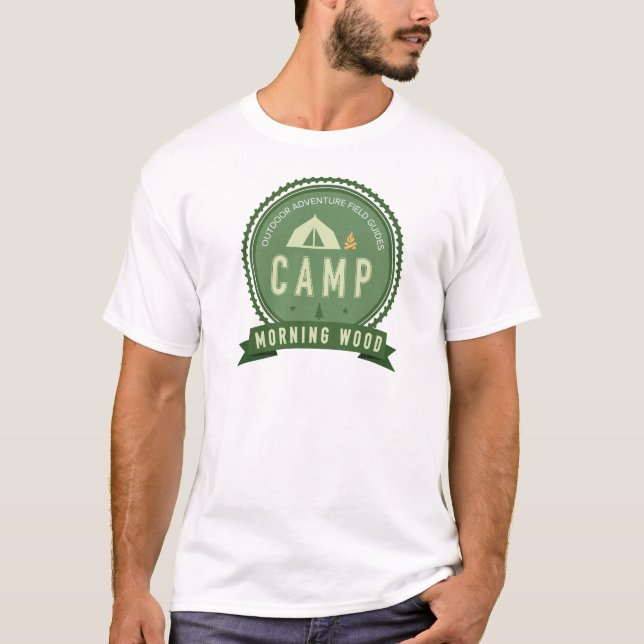 Camiseta blanca DE MADERA de la MAÑANA del CAMPO (Anverso)