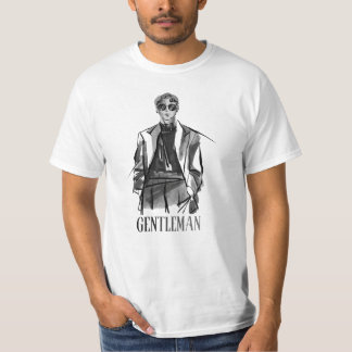 Camiseta blanca de manga corta con Brush Gentleman