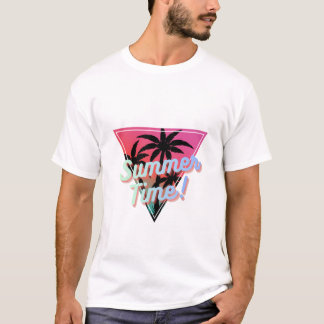 Camiseta blanca de manga corta de verano para homb