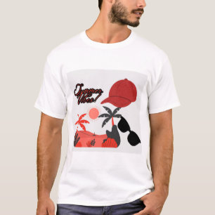 Camiseta blanca de manga corta para hombre con amb