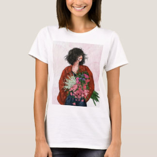 Camiseta blanca de manga corta para niñas.