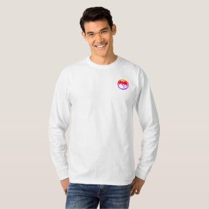 Camiseta blanca de manga larga con bolsillo Neon D