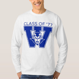 Camiseta blanca de manga larga de la clase de 1977