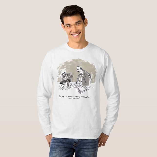 Camiseta blanca de manga larga Emo Eddy (Anverso completo)