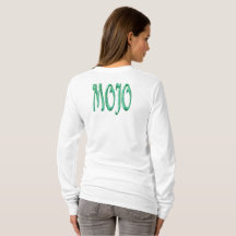 camiseta blanca de manga larga para mujeres mojo p