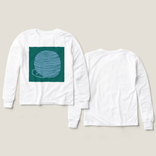 Camiseta blanca de manga larga "Yarn Ball"