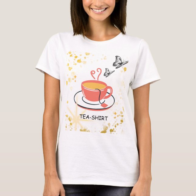 Camiseta blanca de moda para mujeres (Anverso)