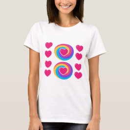Camiseta Blanca De Mujer Con Diseño De Corazón