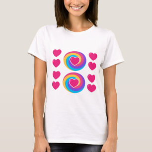 Camiseta Blanca De Mujer Con Diseño De Corazón