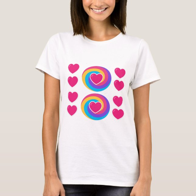 Camiseta Blanca De Mujer Con Diseño De Corazón (Anverso)