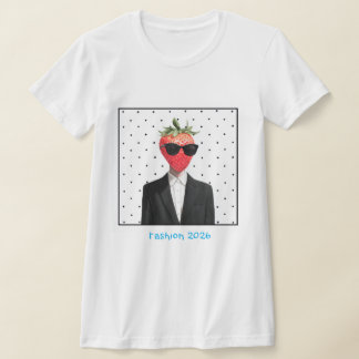 camiseta blanca de mujer con lunares negros destac