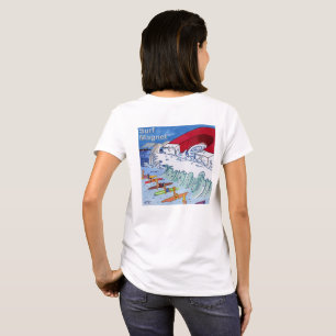 Camiseta blanca de mujer Surf Magnet parte trasera