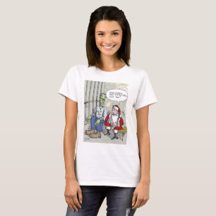 Camiseta blanca de mujeres de Santa In Jail