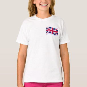 Camiseta blanca de niña con Union Jack