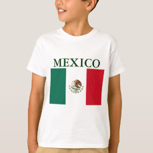 Camiseta blanca de niños con bandera de México