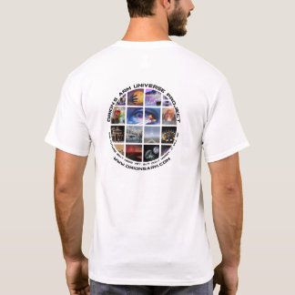 Camiseta blanca de Orion's Arm con logo redondo de