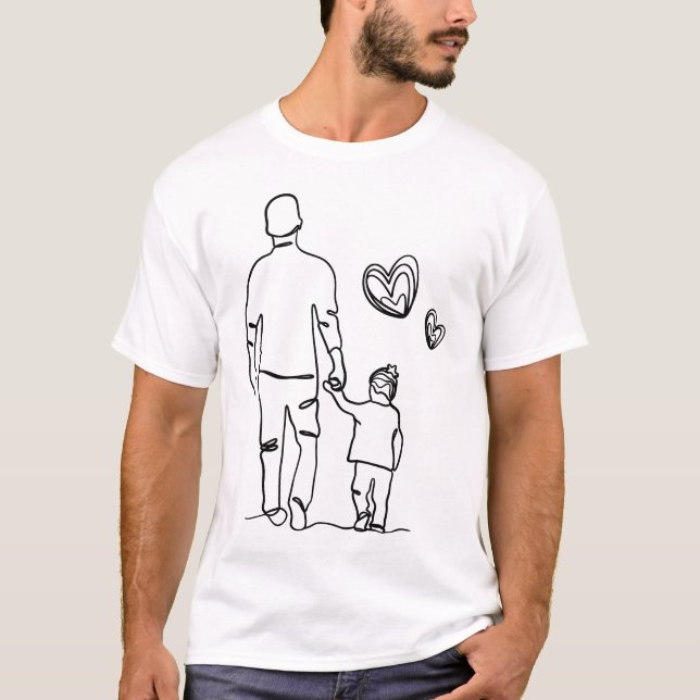 Camiseta blanca de padre e hijo (Anverso)