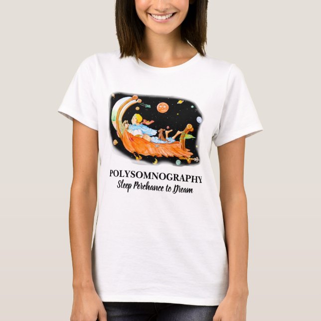 Camiseta blanca de POLISOMNOGRAFÍA LABORAL DORMIR (Anverso)