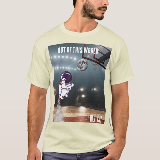 Camiseta blanca de slam dunk cósmico. (Anverso)