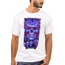 Camiseta blanca de streetwear Neon Skull 