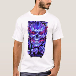 Camiseta blanca de streetwear Neon Skull 
