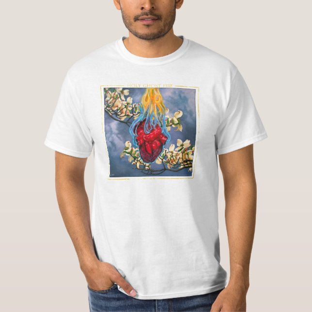 Camiseta blanca de Tee con fuego de fantasma (Anverso)